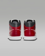 JORDAN 1 Mid Noir/White/Gym Red #.