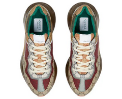 Gucci Rhyton Leather Sneaker " Beige Brick Red '.