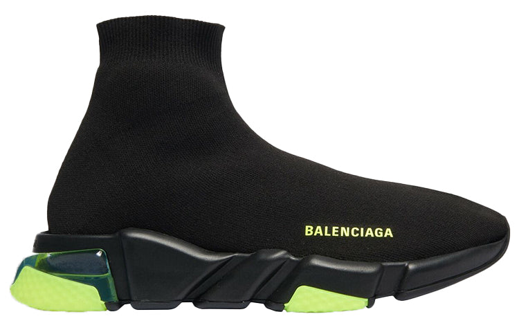 Balenciaga Speed Trainer 'Clear Sole - Black Yellow Fluo' 607544W05GJ1048 #