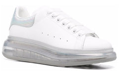 (WMNS) Alexander McQueen Leather Larry Oversized Sneakers 'White Iridescent' 611698WIB9U9620 #