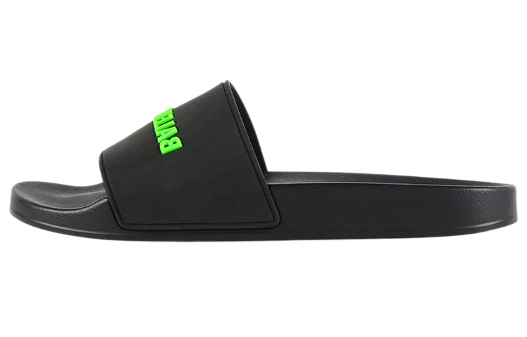 Balenciaga Rubber Slides 'Black Fluo Green' 565826W1S811030 #
