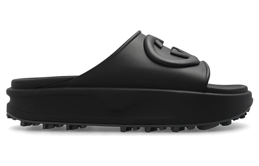 Gucci Interlocking G slide sandal 'Black Rubber' 692380-JF000-1000 #