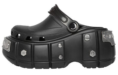 (WMNS) Balenciaga Hardcrocs Slide x Crocs 'Nero Silver' 687398W1S8N1081 #