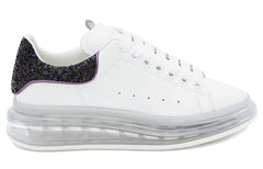 (WMNS) Alexander McQueen Clear Sole Oversized Sneaker 'White Black Sequins' 621718WHZ429926 #