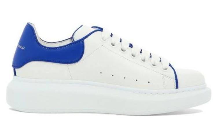 (WMNS) Alexander McQueen IOversized Leather Sneakers 'White Blue' 733003WHJE58806 #