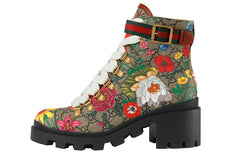 (WMNS) Gucci Double g Ankle Boots Flowers Embroidered 602184-HT510-8494 #.