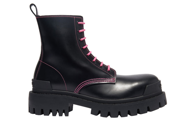 (WMNS) Balenciaga Strike Lace-Up Boot 'Black Pink' 590974WA9641085 #