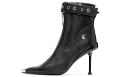 (WMNS) Alexander McQueen Leather Heel Ankle Boots 'Black' 768101WIDR41081 #