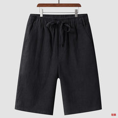 Linen Shorts Men's Casual Loose Cropped Pants