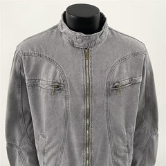 Mens Heavy-Duty Washed And Distressed Denim Jacket