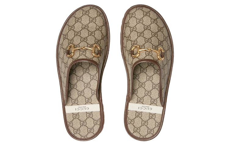 Gucci GG Slipper Beige Canvas 'Brown Beige' 655571-96G60-9762 #