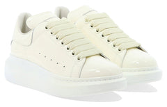 (WMNS) Alexander McQueen Glossy Low-Top Sneakers 'Cream White' 718130WIA347904 #