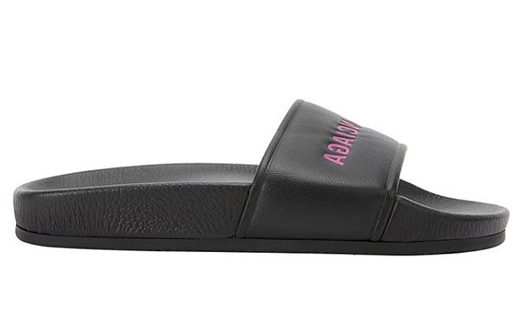 (WMNS) Balenciaga Alphabet Pattern Black Slippers 517226WAL001085 #