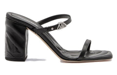 (WMNS) Alexander McQueen Seal Strap Mules 'Black Silver' 780711WIEAB1081 #