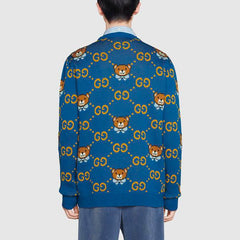 Kai x Gucci Crossover SS21 Full Print Bear Blue Logo Unisex Blue 660621-XKBW8-4795 #.