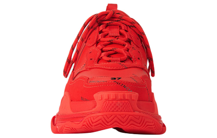 (WMNS) Balenciaga Allover Logo Triple S Sports Shoes Red 524039W2FA16010 #