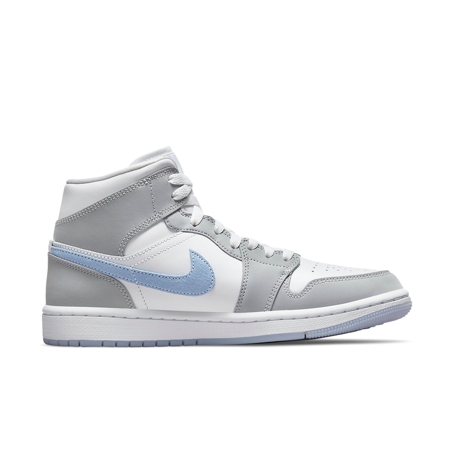 (WMNS) Air Jordan 1 Mid 'Wolf Grey Aluminum' BQ6472-105 #
