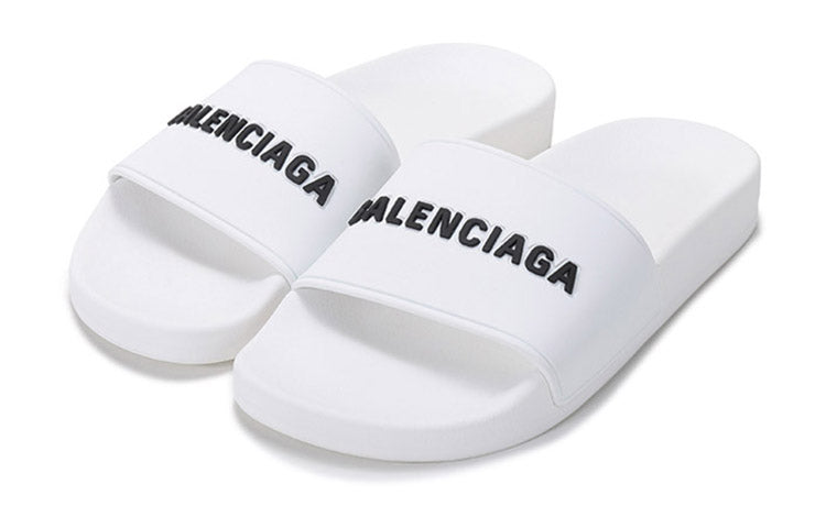 (WMNS) Balenciaga Pool Slides 'White Black' 565547W1S839034 #