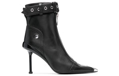 (WMNS) Alexander McQueen Leather Heel Ankle Boots 'Black' 768101WIDR41081 #
