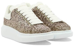 (WMNS) Alexander McQueen Larry Oversized Shoes 'Gold Glitter White' 736296W4VJ12228 #