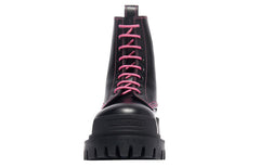 (WMNS) Balenciaga Strike Lace-Up Boot 'Black Pink' 590974WA9641085 #