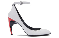 (WMNS) Alexander McQueen Armadillo Ankle Strap Heels 'Black Silver Red' 780679WIEX48740 #