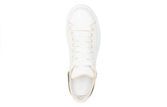 (WMNS) Alexander McQueen Oversized Leather Sneakers 'White Black' 733003WHJE58808 #