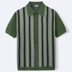 Men's Casual Striped Jacquard Sweater