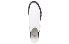 (WMNS) Alexander McQueen Leather Chelsea Ankle Boots 'White Black' 666368WHZ849360 #