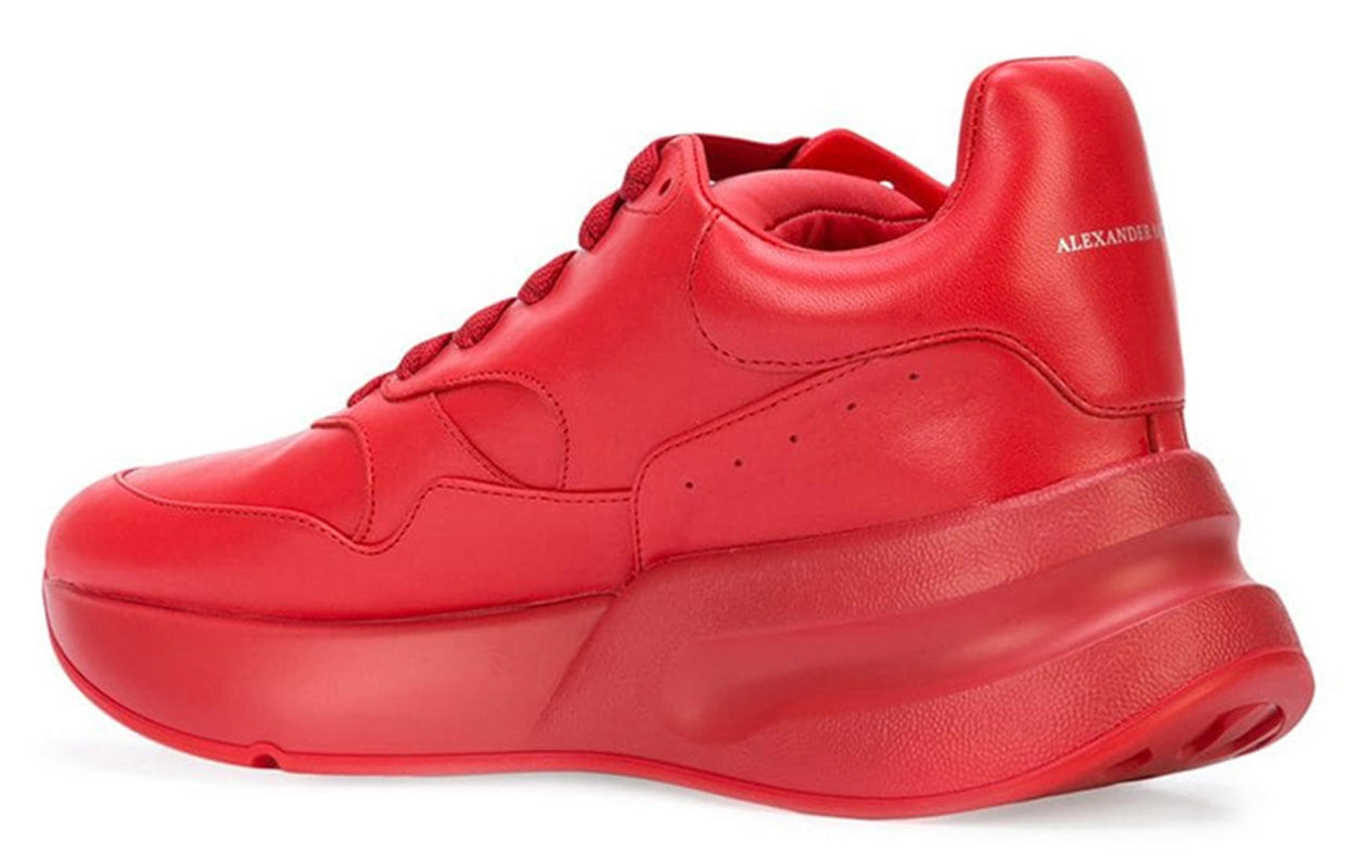 (WMNS) Alexander McQueen Oversized Runner Low Top Leather Sneakers with Mesh 'Pure Red' 533710WHRU06409 #