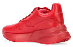 (WMNS) Alexander McQueen Oversized Runner Low Top Leather Sneakers with Mesh 'Pure Red' 533710WHRU06409 #