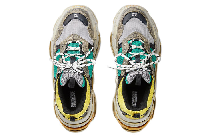 Balenciaga Triple S x Gucci 'The Hacker Project - Beige Yellow' 681067-UMO20-9766 #