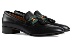 Gucci Interlocking G Tassel Leather Loafers 'Black' 624720-1W610-1066 #.