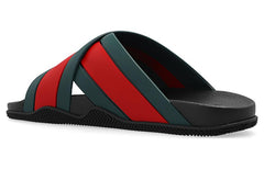 (WMNS) Gucci Slide Web Stripe 'Black' 627820-J8700-8460 #