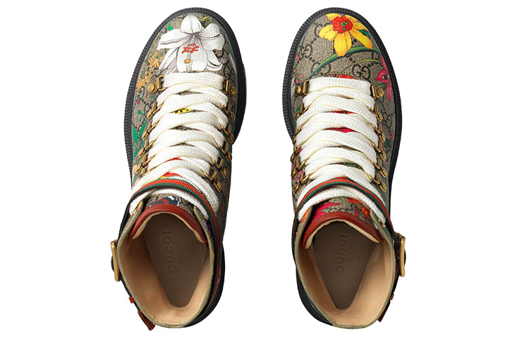 (WMNS) Gucci Double g Ankle Boots Flowers Embroidered 602184-HT510-8494 #.