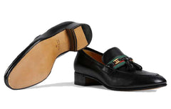 Gucci Interlocking G Tassel Leather Loafers 'Black' 624720-1W610-1066 #.