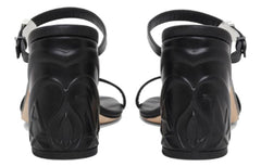 (WMNS) Alexander McQueen Seal Strap Mules 'Black Silver' 780711WIEAB1081 #