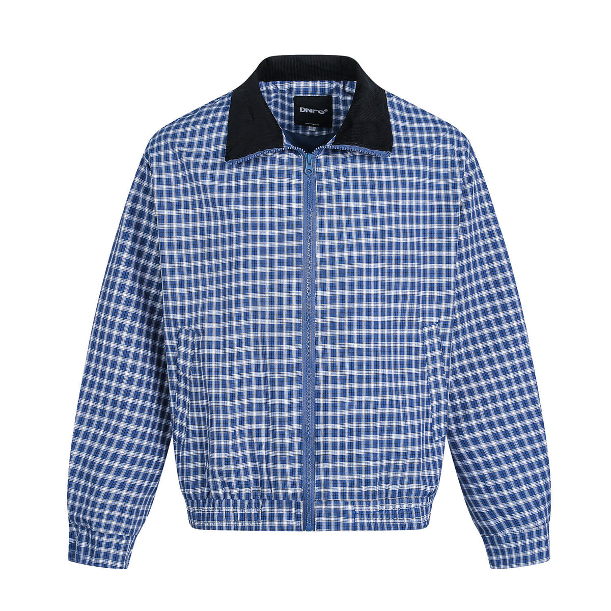 Plaid Corduroy Collar Stitching Workwear Jacket