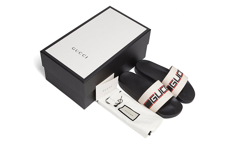 Gucci Stripe Rubber Slide 'Ecru' 522884-JC200-9572 #.