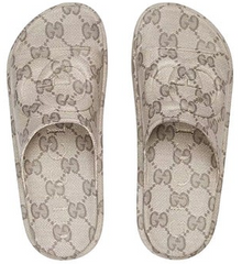 GUCCI SLIDE SANDAL " INTERLOCKING BEIGE EBONY ' #.