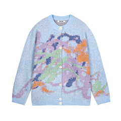 Sweater Round Neck Graffiti Colorful Top Men