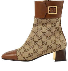 (WMNS) Gucci Ankle boots with GG monogram 'Brown Beige' 700023-21HH0-2582 #.