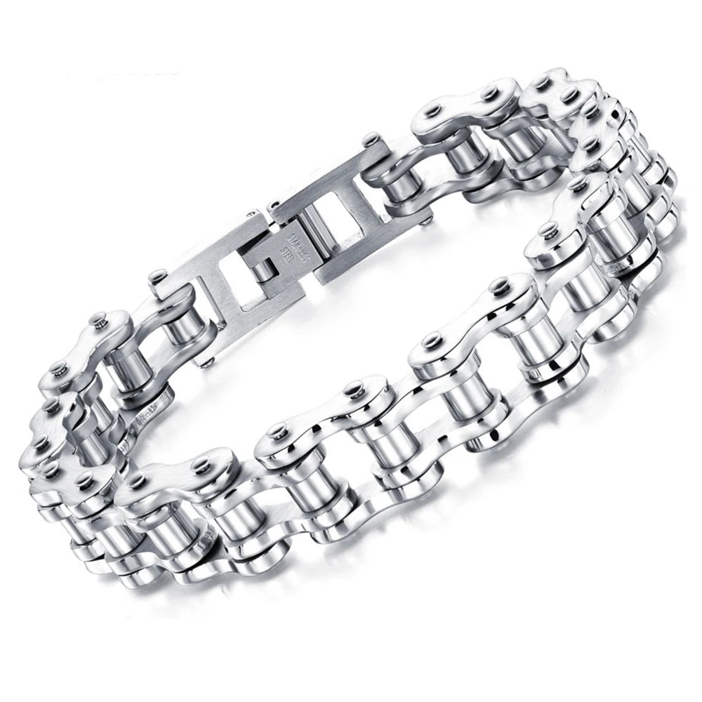 Bike Bicycle Chain pulsera hombre acero inoxidable