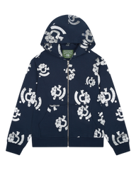 Bstroy Tears Zip Hoodie Blue