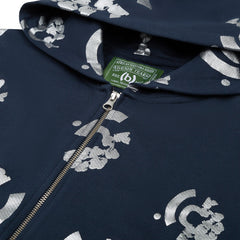 Bstroy Tears Zip Hoodie Blue