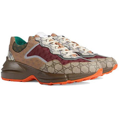 Gucci Rhyton Leather Sneaker " Beige Brick Red '.