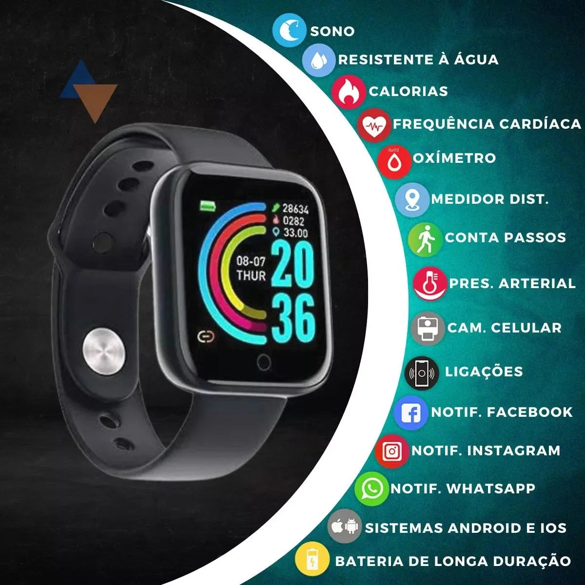 D20 Smartwatch: Fitness & Sleep Monitor