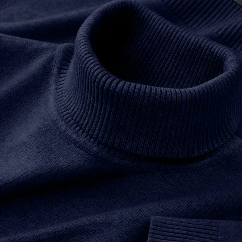 2025 New Mens Knitted Sweaters Solid Color Turtleneck Breathable Pullovers Warm Outdoor Basic Streetwear autumn Business Tops