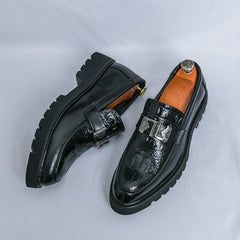 Thick Bottom Slip-on Business Casual Leather Shoes