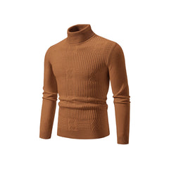 Fashionable Jacquard Pullover In Solid Color For Warmth